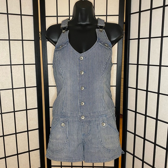 Striped Denim Overalls - Picture 9 of 12